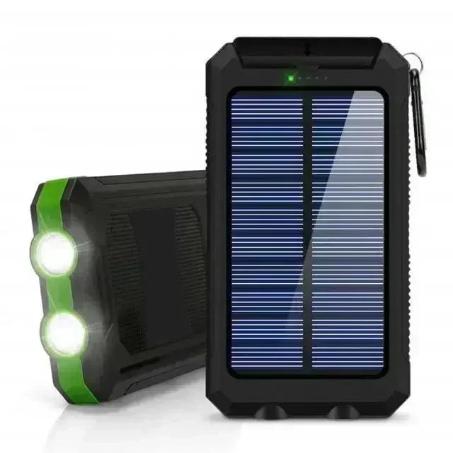 Solar Power Bank Waterproof Large Capacity Powerbank Fast Charging External Battery with SOS for IPhone Samsung Xiaomi